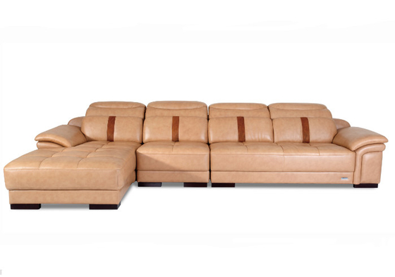 Coxim alto do quadro secional de couro durável da madeira maciça do sofá-cama