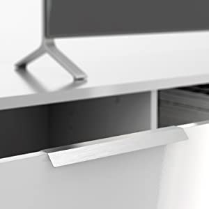 Armário de madeira projetado retangular da tevê da tabela de console do armário branco lustroso da tabela da tevê 2