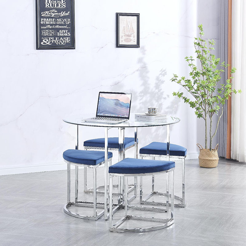 100*100*76cm Restaurant Table  Chair Sets Fashionable Glass Tables And Chairs