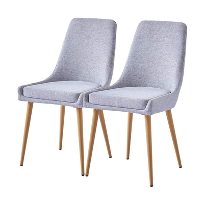 Projeto traseiro ergonômico estofado matéria têxtil da cadeira lateral da sala de jantar branco